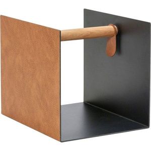 Černý/v přírodní barvě dekorativní kovový/z eko kůže úložný box 32x38x31 cm Bull – LIND DNA obraz
