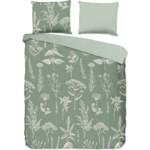 Zelené prodloužené flanelové povlečení na dvoulůžko 200x220 cm Herbs – Good Morning obraz