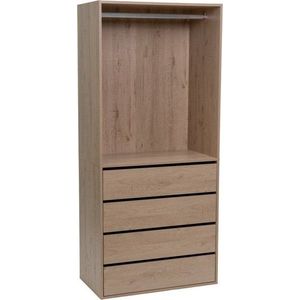 Otevřená modulární skříň v dekoru dubu v přírodní barvě 80x180x45 cm Modular – Casa Selección obraz