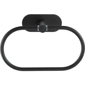 Matně černý nástěnný držák na ručníky z nerezové oceli Wenko Orea Ring Turbo-Loc® obraz