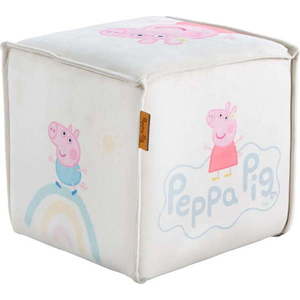 Bílý sametový dětský puf Peppa Pig – Roba obraz