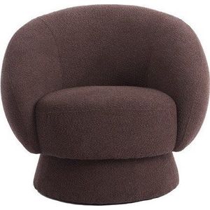 Tmavě hnědé křeslo z textilie bouclé Avoria – Light & Living obraz