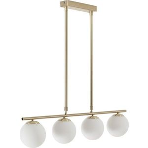 Stropní svítidlo se skleněným stínidlem v bílo-zlaté barvě ø 14 cm Mahala – Kave Home obraz