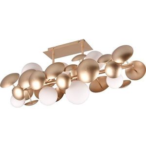 Stropní svítidlo se skleněným stínidlem ve zlato-bílé barvě 76x22 cm Bubble – Trio Select obraz