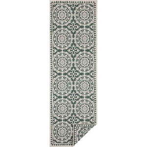 Zeleno-krémový venkovní koberec NORTHRUGS Jardin, 80 x 250 cm obraz