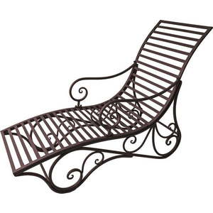 Tmavě hnědé kovové zahradní lehátko Kuwa – Garden Pleasure obraz