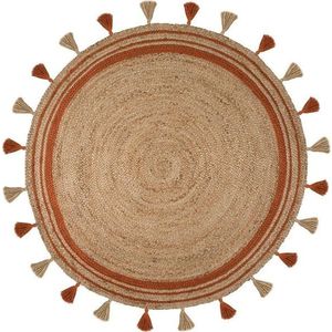 Hnědo-oranžový jutový koberec Flair Rugs Istanbul, ⌀ 150 cm obraz