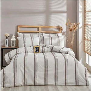 Hnědo-béžové bavlněné prodloužené povlečení na dvoulůžko 200x220 cm – Mila Home obraz