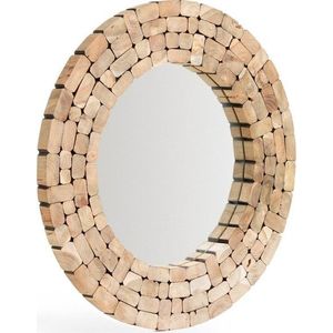 Nástěnné zrcadlo s dřevěným rámem ø 80 cm Eliptic – Kave Home obraz