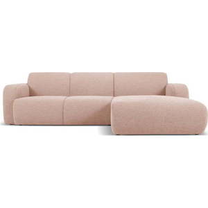 Růžová rohová pohovka z textilie bouclé (pravý roh) Molino – Micadoni Home obraz