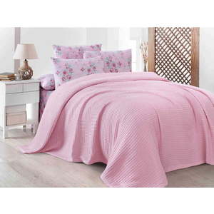 Růžový bavlněný přehoz 220x240 cm Waffle – Mila Home obraz
