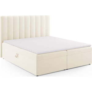 Béžová boxspring postel s úložným prostorem 180x200 cm Gina – Milo Casa obraz