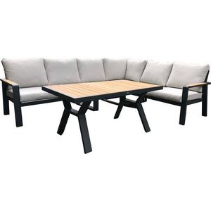 Šedý hliníkový zahradní lounge set pro 5 Rotterdam – Rojaplast obraz
