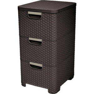 Tmavě hnědá plastová nízká koupelnová skříňka 33x60 cm Style – Curver obraz