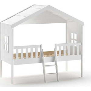 Bílá domečková vyvýšená dětská postel 90x200 cm Housebed – Vipack obraz