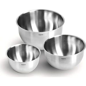 Nerezové mísy v sadě 3 ks ve stříbrné barvě ø 24 cm Lucca 3.0 – FABINI obraz