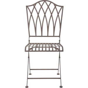 Hnědá kovová skládací zahradní židle – Esschert Design obraz