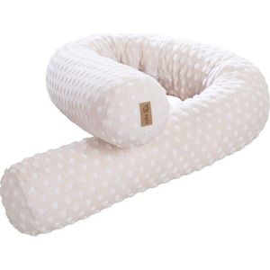 Béžový mantinel do postýlky s příměsí bavlny 170 cm Frosty Almond – Roba obraz