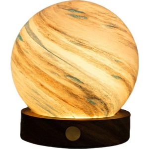LED stolní lampa v tmavě přírodní barvě se skleněným stínidlem (výška 9 cm) Polar Cloud – Gingko obraz