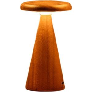 LED stolní lampa v přírodní barvě s dřevěným stínidlem (výška 14 cm) Sylva – Gingko obraz