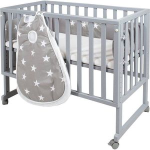 Šedá kolébka na kolečkách/přístavná 90x45 cm Little Stars – Roba obraz