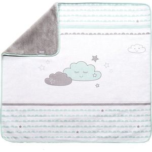 Bílá/v mentolové barvě dětská deka z mikroplyše 80x80 cm Happy Cloud – Roba obraz