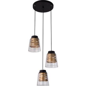 Černé závěsné svítidlo se skleněným stínidlem Fresno – Candellux Lighting obraz