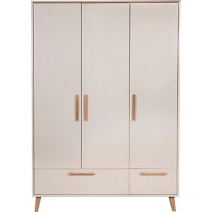 Krémová/v přírodní barvě dětská šatní skříň v dekoru dubu 138x200x55 cm Jil – Roba obraz