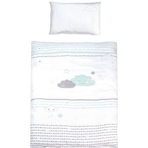 Bílé bavlněné dětské povlečení do postýlky 100x135 cm Happy Cloud – Roba obraz