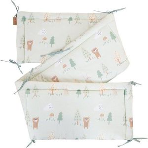 Světle zelený bavlněný mantinel do postýlky 170 cm Woodland Buddies – Roba obraz
