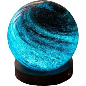 LED stolní lampa v tmavě přírodní barvě se skleněným stínidlem (výška 9 cm) Stellar Ocean – Gingko obraz