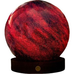 LED stolní lampa v tmavě přírodní barvě se skleněným stínidlem (výška 13 cm) Galaxy Breeze – Gingko obraz
