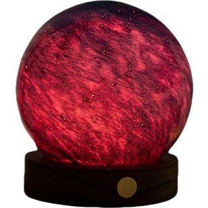LED stolní lampa v tmavě přírodní barvě se skleněným stínidlem (výška 9 cm) Galaxy Breeze – Gingko obraz