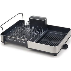 Tmavě šedý nastavitelný odkapávač z nerezové oceli 36x32 cm Extend Steel – Joseph Joseph obraz