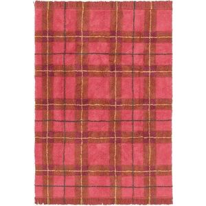 Červený pratelný/ručně tkaný bavlněný koberec 90x120 cm Tartan Vintage Red – Lorena Canals obraz