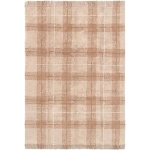 Světle růžový pratelný/ručně tkaný bavlněný koberec 90x120 cm Tartan Rose – Lorena Canals obraz