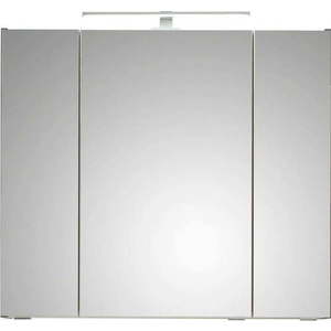 Šedá závěsná koupelnová skříňka se zrcadlem 80x70 cm Set 357 - Pelipal obraz