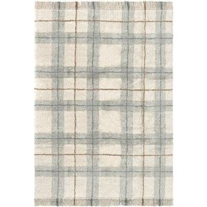 Krémový/šalvějově zelený pratelný/ručně tkaný bavlněný koberec 90x120 cm Tartan Blue Sage – Lorena Canals obraz