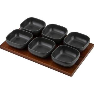 Antracitová porcelánová servírovací sada 6 ks Essentials – Ladelle obraz