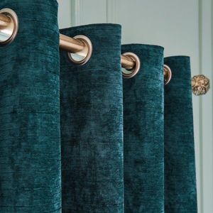 Zelenomodré termo závěsy v sadě 2 ks z žinylky 229x229 cm Selene Luxury Chenille – Hyperion obraz