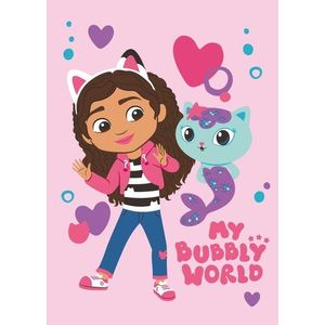 Růžová fleecová dětská deka 100x150 cm Gabby's Dollhouse "Bubbly World" – Jerry Fabrics obraz