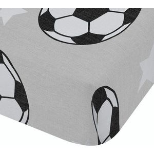 Šedé napínací flanelové dětské prostěradlo na dvoulůžko 135x190 cm Football Stars – Catherine Lansfield obraz