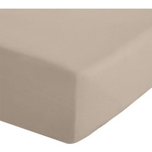 Světle hnědé napínací perkálové prostěradlo 150x200 cm Easy Iron Percale – Catherine Lansfield obraz