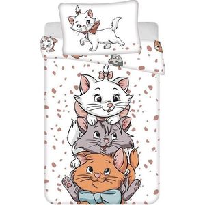 Bílé bavlněné dětské povlečení do postýlky 100x135 cm Marie Cat "Friends" – Jerry Fabrics obraz