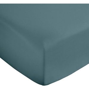 Zelenomodré napínací prostěradlo z bavlněného saténu 150x200 cm Cotton Sateen – Bianca obraz