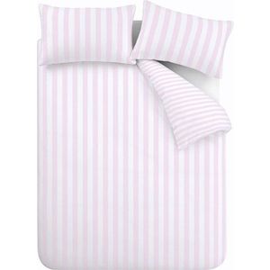 Bílé/růžové povlečení na dvoulůžko 200x200 cm Stripe Tease – Sassy B obraz
