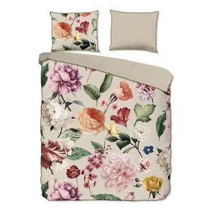 Béžové povlečení na dvoulůžko/prodloužené z bavlněného saténu 200x220 cm Fiori – Descanso obraz