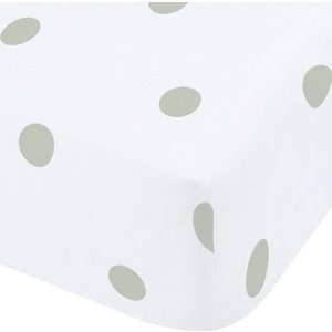 Bílé/zelené napínací flanelové prostěradlo 135x190 cm Polka Dot – Catherine Lansfield obraz