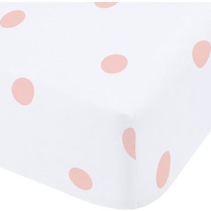 Bílé/růžové napínací flanelové prostěradlo 150x200 cm Polka Dot – Catherine Lansfield obraz