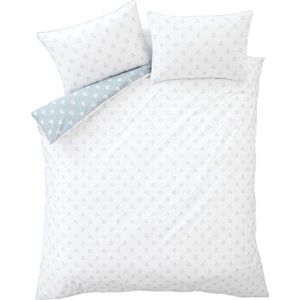 Bílé/modré bavlněné povlečení na dvoulůžko/prodloužené 230x220 cm Esme Floral – Bianca obraz